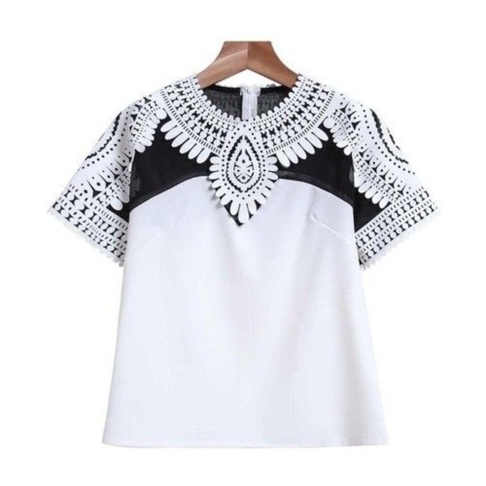 Unique Tribal Cutout Pattern Top